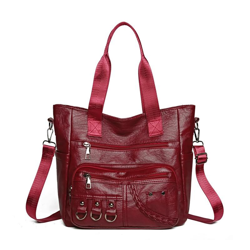 Новая городская простая женская сумка-мессенджер из мягкой кожи, портативная на плечо, большой вместимости, сумка для мамы