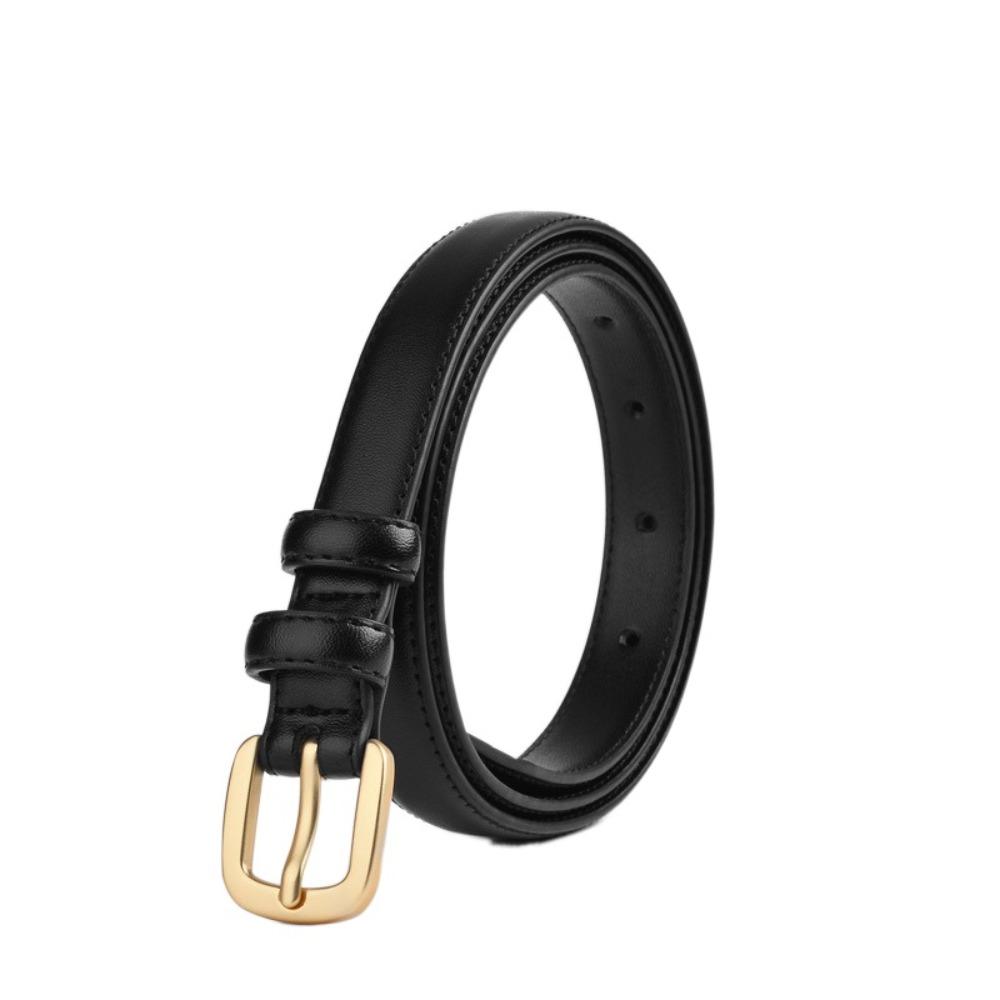 Black Needle Buckle PU Leather Waist Belt with Jeans Belt Korean Style Waistband Daily