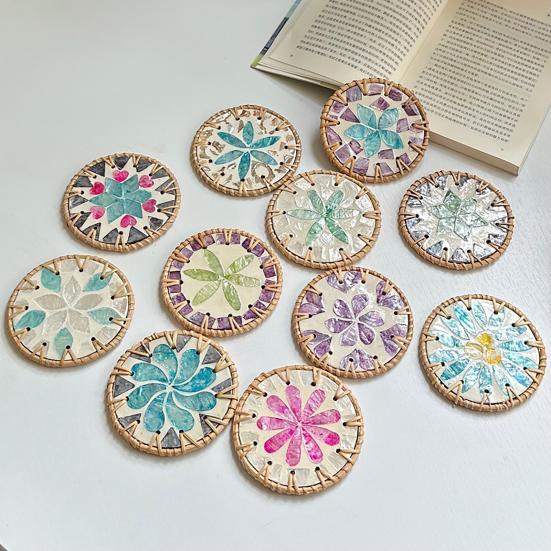 Table Coaster Handcrafted Seashell Coaster Artistic Insulation Pad Convenient Table Protection Mat for Home