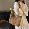 Hollow Woven Straw Bag Women's Large Capacity Summer New Vacation Shoulder Beach Bag Tote Bag