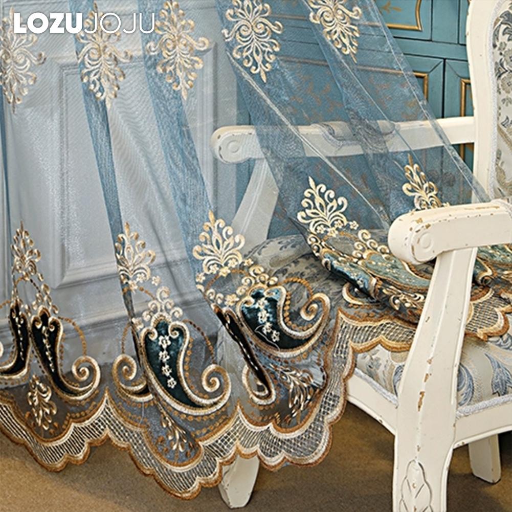 1 шт. LOZUJOJU 10-20% затемнение Европейская высококлассная вышитая полупрозрачная штора для гостиной, спальни, домашнего декора