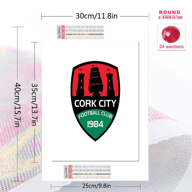 Cork City Fc 100% Round Full Drill 5D DIY Diamond Painting Embroidery Cross Stitch Rhinestone Decor