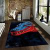 "Red and Blue Alligator Artwork Carpet with Dark Background Design" Suitable for use as an anti-slip for living room bedroom sofas