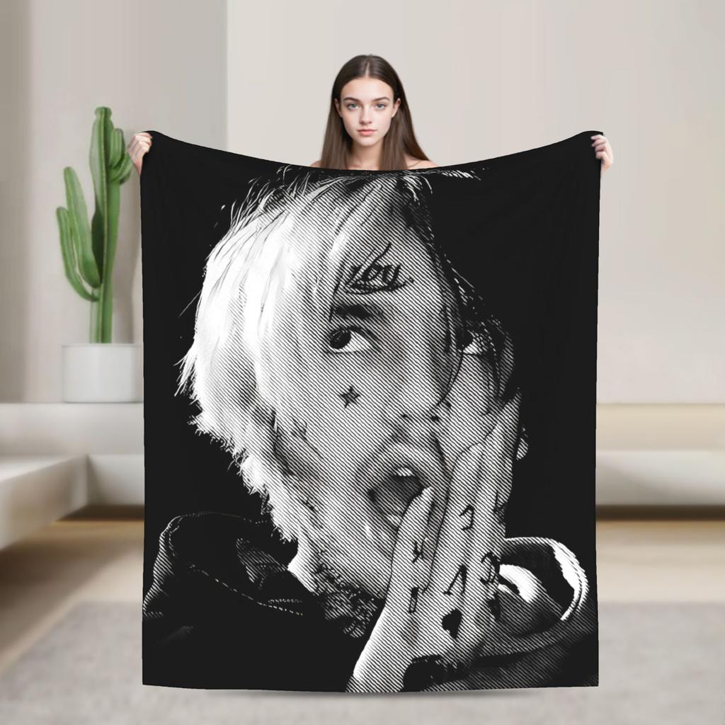 Плед Lil Peep Love Теплый Забавный Плюшевый Плед для Путешествий на Открытом Воздухе Самолете Фланелевая Постельная Покрывало Покрытие для Кровати