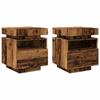 VidaXL Armoires de chevet et lumières LED 2pcs vieux bois 40x39x48,5cm, table d'appoint, armoire de lit, table d'appoint 857659