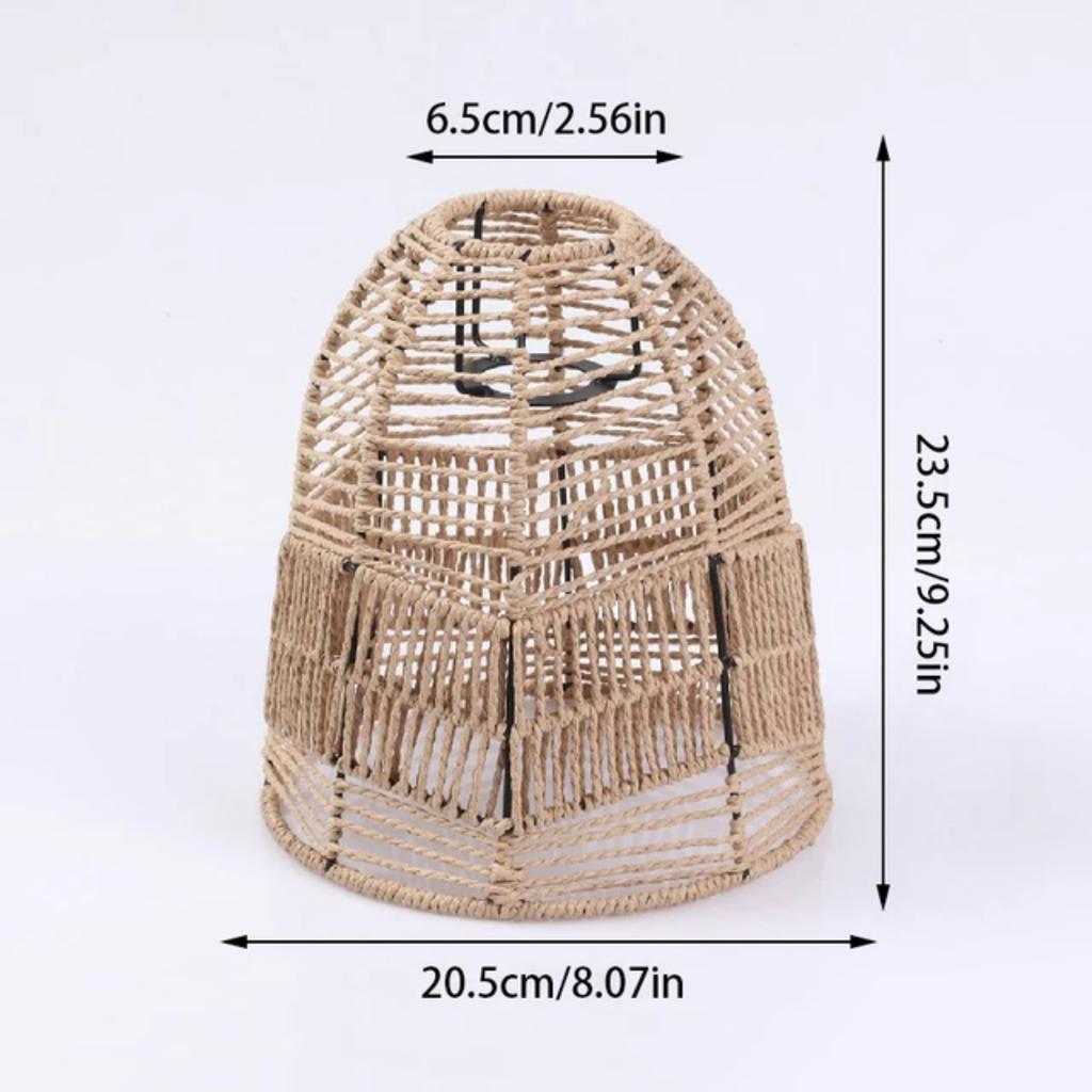 New Exquisite Handwoven Paper Rattan Pendant Lamp Shade - Beautifully Crafted Handmade Wicker Lampshade for Chandelier, Pendant
