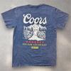 Мужская футболка с графическим принтом пива Coors Banquet, размер L, синяя с эффектом минеральной стирки, горы Скалистые горы