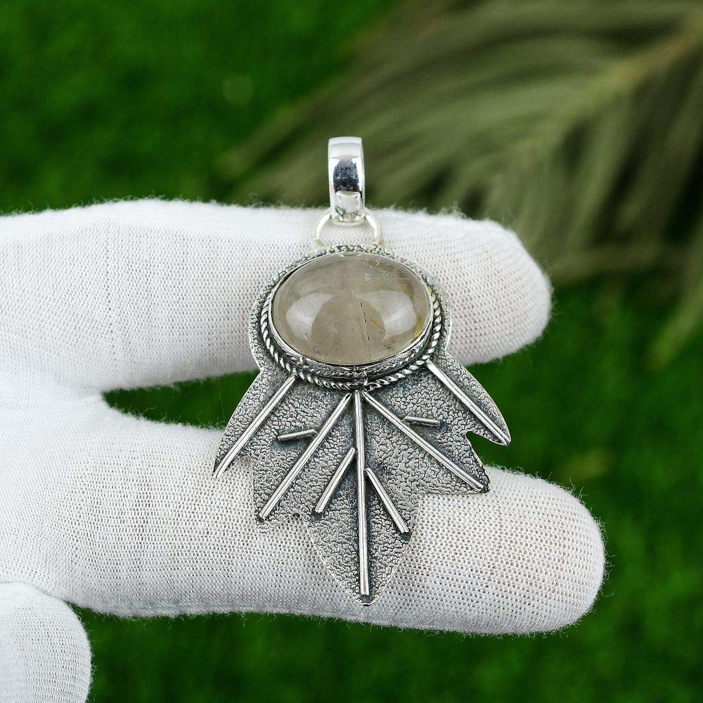 Подарок для женщин Подвеска Серебро 925 пробы Натуральный Золотистый Рутил Драгоценный камень