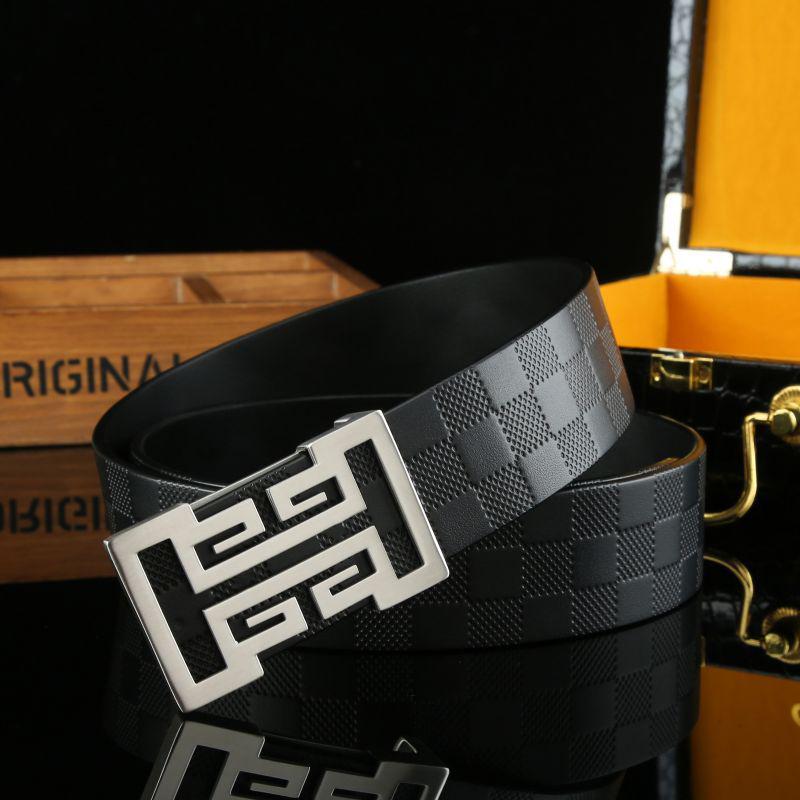 Men's Stylish Pure Cowhide Belt with Smooth Buckle - Casual and Versatile Wear