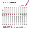 24/36/48/60 Colors LANGUO Acrylic Paint Pen Markers Direct Liquid Brush Tip Paint Marker Set For Rock Painting Wood Canvas Stone