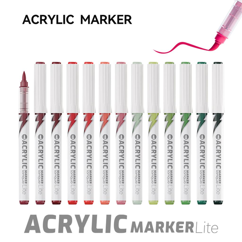 24/36/48/60 Colors LANGUO Acrylic Paint Pen Markers Direct Liquid Brush Tip Paint Marker Set For Rock Painting Wood Canvas Stone
