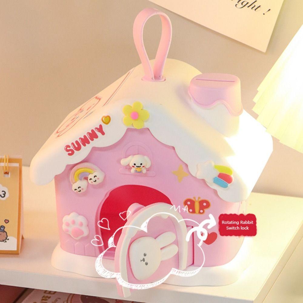 Mushroom House Money Box Portable Safe Savings Jar Creative Cash Box  Gift