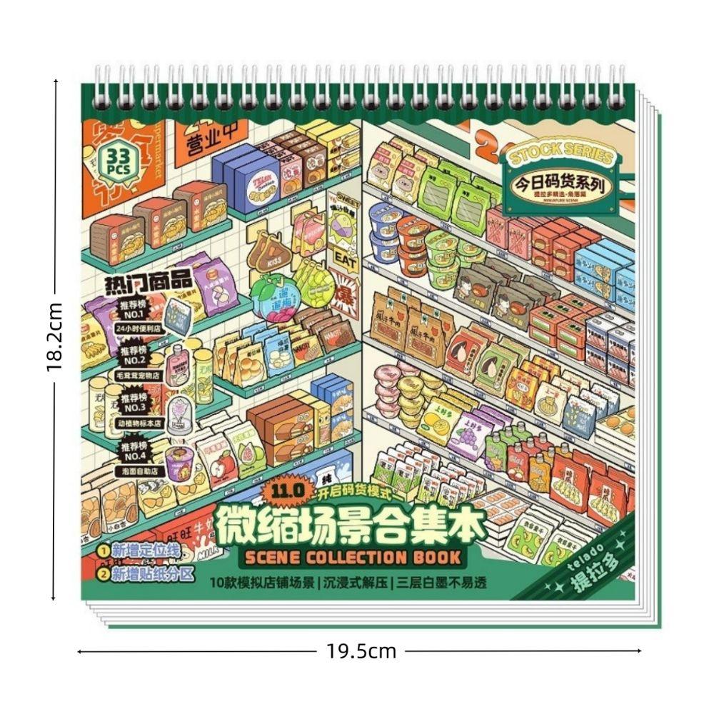 Store Series Mini Scenery Stickers 10 Scenes 33 Sheets 3D Stacking Sticker  Holiday Gifts