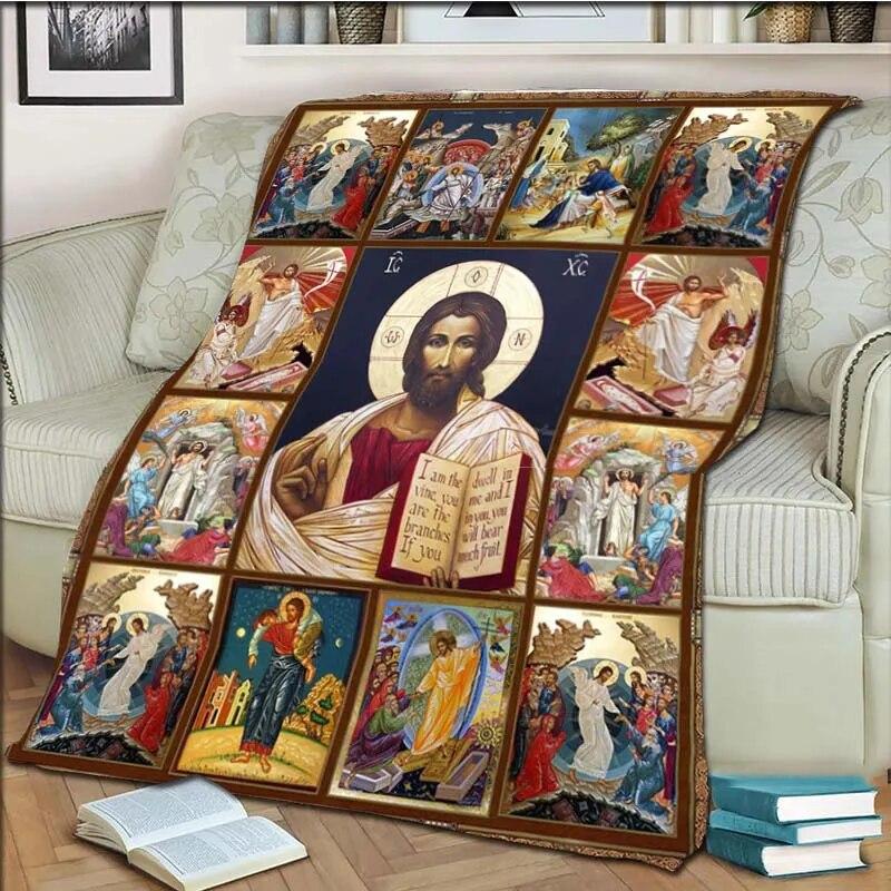 Одеяло с Девой Марией и Иисусом для офиса, дома, пешего туризма, пикника, толстое одеяло, модное покрывало, фланелевое одеяло, пледы