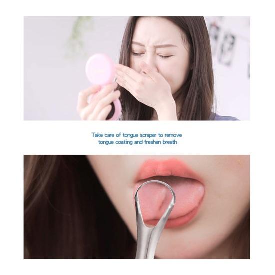 Yousheng 1 набор скребков для языка из нержавеющей стали, гигиенический, улучшает здоровье полости рта, устраняет неприятный запах изо рта, очиститель языка