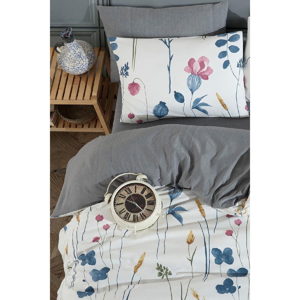 Sahara, Patterned Double Duvet Cover Set With Elastic Sheets, Reusable On Both Sides