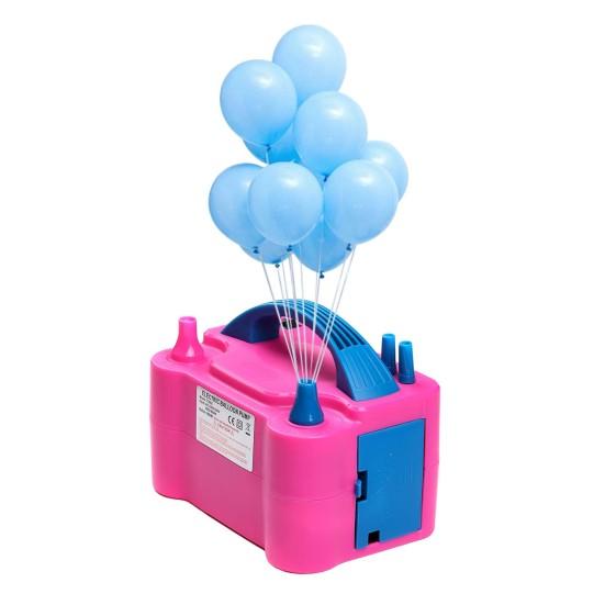 1 Set Inflator Pump Portable Handle Double Holes Multiple Air Nozzles Labor-saving Save Time US Plug Electric Balloon Machine Home Supply