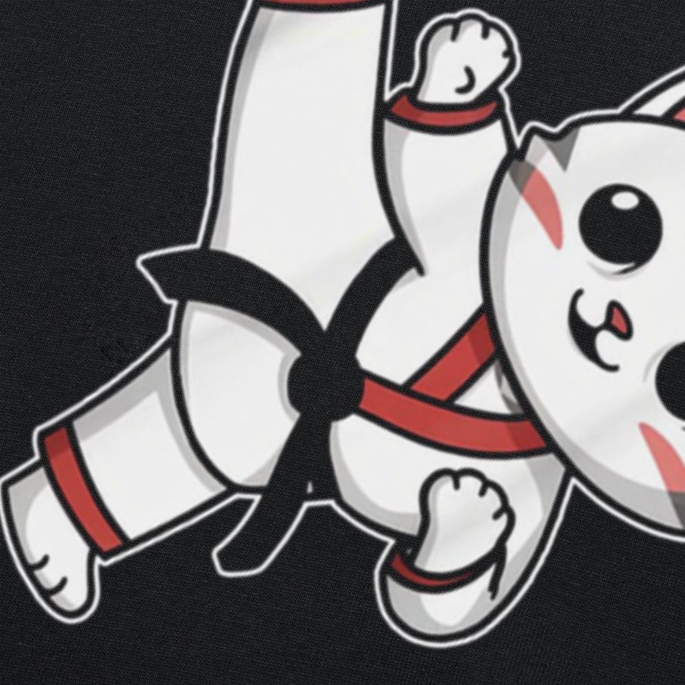 Карате Тхэквондо Забавный Кот Джиу-джитсу Корейские Боевые Искусства Кик-файтинг Футболка Оверсайз С Принтом Повседневная Футболка Повседневная С Коротким Рукавом