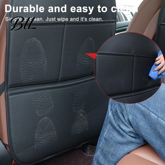 Oil-proof Car Seat Protector 1/2Pcs Back Faux Leather Waterproof Automotive Kick Mat Interior Protection Front Storage Organizer with Large