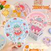 Cloth Hand Held Fan Cartoon Round Fan Portable Folding Group Fan