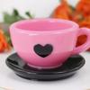 Силиконовая форма для подноса для чайной чашки с ручкой, сделай сам, форма для кофейной чашки в виде сердца, блюдца, эпоксидная форма для УФ-смолы, форма для чашки для свечи, керамическая форма, литье для поделок