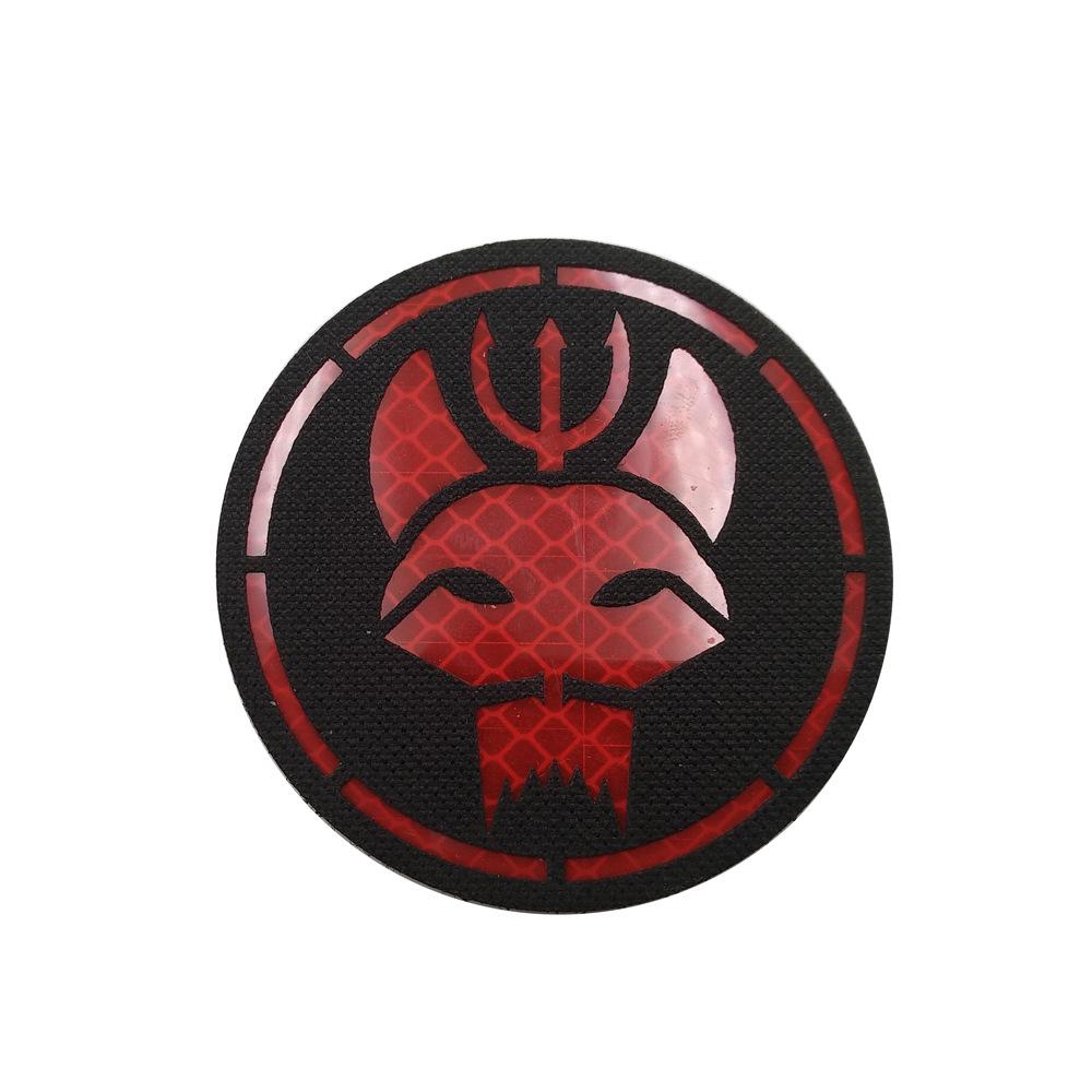 Trident Cat Head Reflective Camouflage Velcro Patch – Stylish Outdoor Backpack/Arm Badge