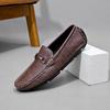 Genuine Leather Mens Casual Shoes Simple Business Mens Loafers Moccasins Breathable Slip On Italian Driving Shoes Driving Flats