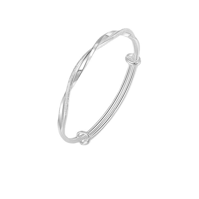 [Minimalist Sliding Bracelet With Möbius Strip Design Intertwined Love Bangle Ins Trendy Subtle Jewelry]