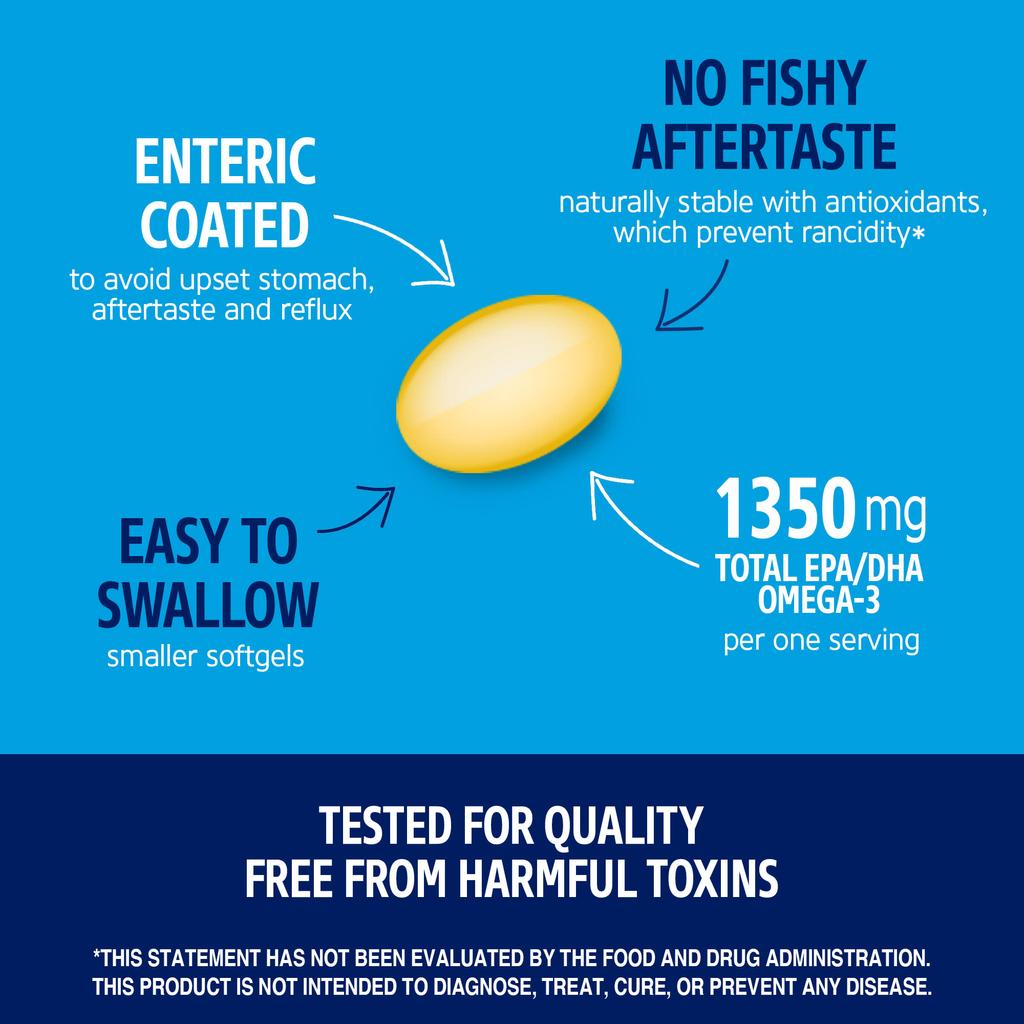 21st Century Аляскинский дикий рыбий жир, мега омега-3, 90 капсул с кишечнорастворимой оболочкой