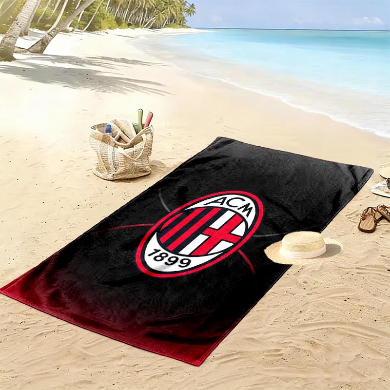 Пляжное полотенце с принтом AC Milan, Большое, Мягкое, Быстросохнущее, для Пляжа, Кемпинга, Плавания