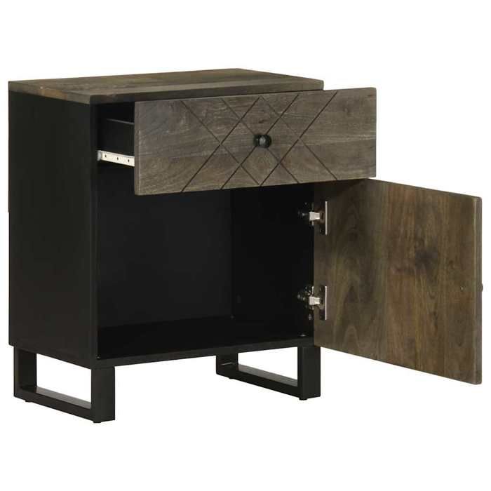 VidaXL Bedside Table Black 50x33x60 Cm Solid Mango Wood, Side Table, Bed Cabinet, Side Table for the 4017692