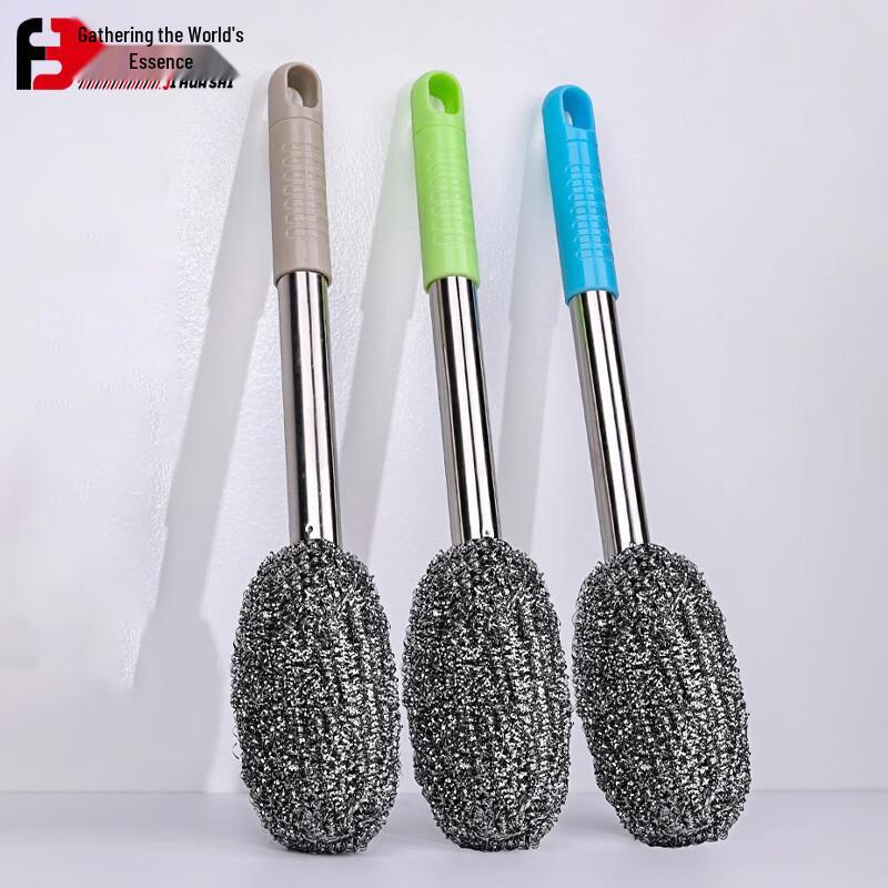Jihuas Long Handle Steel Wire Brush (3-Pack)