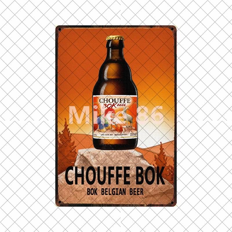 [ Mike86 ] Бельгийское пиво La Mc Cherry Chouffe Bok Soleil Металлическая жестяная табличка Настенный плакат Жестяная картина Украшение для паба S-02 20*30 СМ