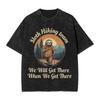 Washed T Shirt Slow Hikers Society Be There In A Minute Hip Hop Tshirt Harajuku Snail Hiking Streetwear Tops Tees For Men Women