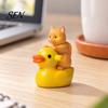 Забавная фигурка утки с кошкой, милая мини-фигурка на утке, аксессуары для миниатюрного сказочного сада, статуэтка для маленьких горшечных растений, аксессуары для микроландшафта