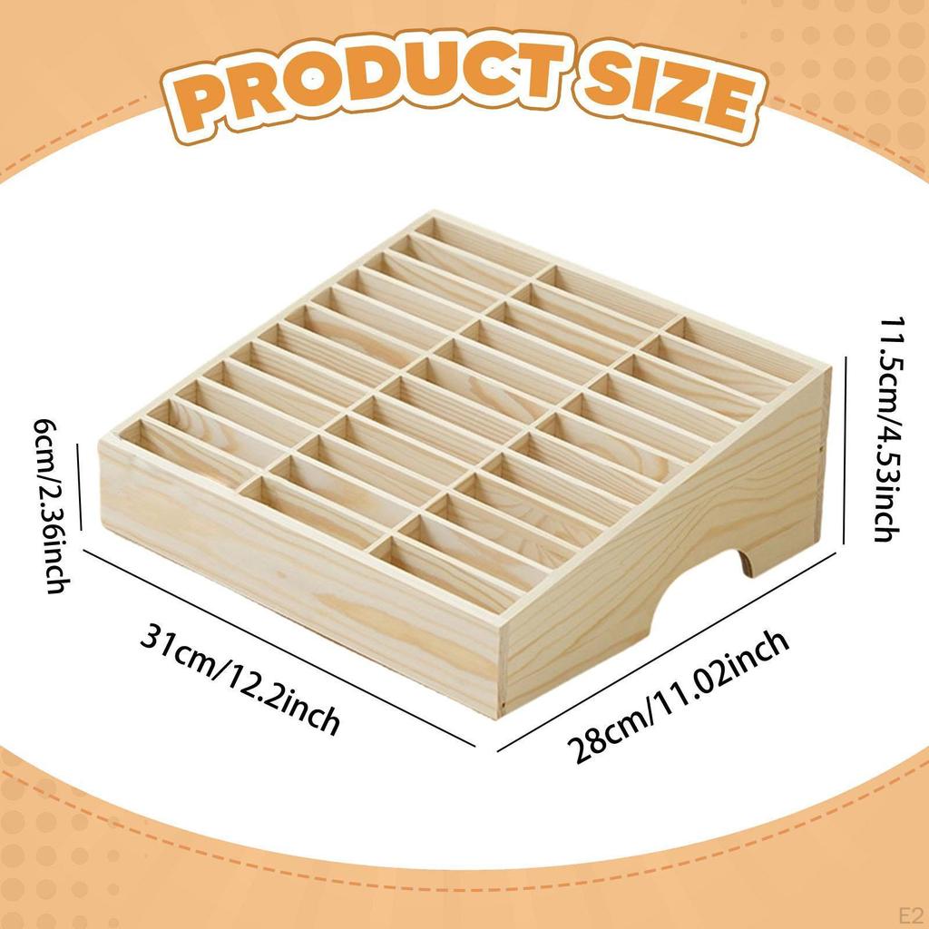 Desktop Storage Phone Management Multifunctional Rustic Tabletop Organizer 36 Grid for Desk