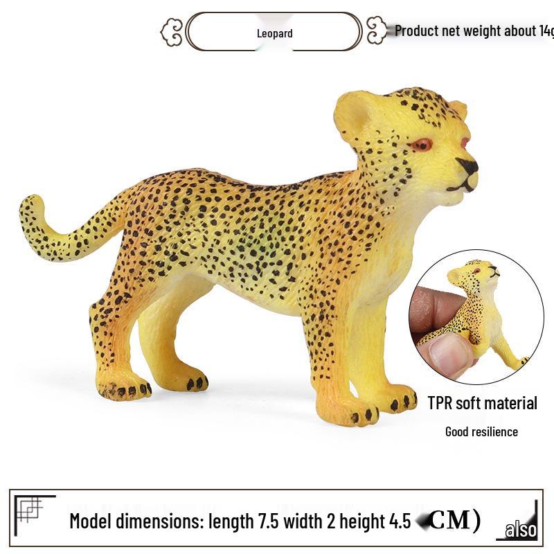 Kids' Wild Animal Model Toys: Leopard, Cheetah, Jaguar, Black Panther, Snow Leopard Figurines.