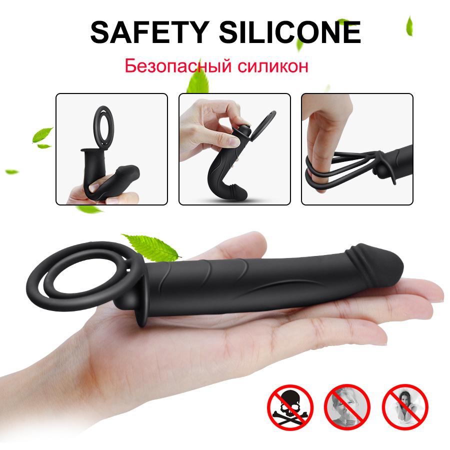 Вибраторы для двойного проникновения Секс-игрушки для пар Женщины Мужчина Кольцо на член Страпон Дилдосекс Вибратор Страпон Пенис Анальная Вагина Взрослый
