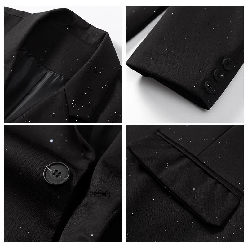ROMON Men's Starry Pattern Formal Business Blazer