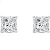 Jewels Prim 3.5 Ct Princess Cut Earrings Studs Real Solid 14K White Gold Screw Back Basket