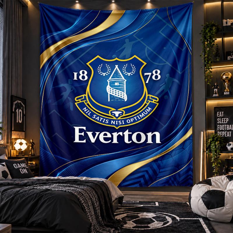 Wall Hanging Tapestry Everton Football Print Cloth for Living Room Bedroom Home Decor