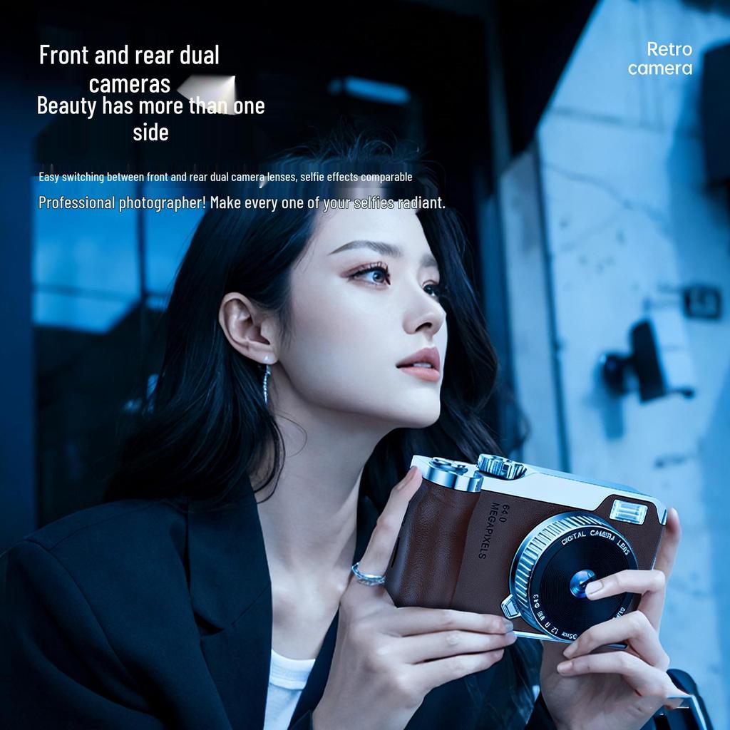 HD Pixel Dual Selfie Retro Mini Mirrorless Camera for Students