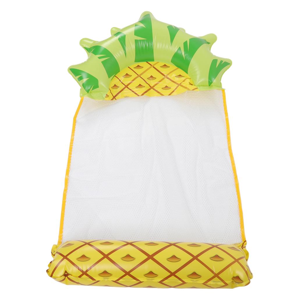 Water Hammock Float Lounger Pineapple Fruit Pattern Foldable Multifunction Inflatable Float Lounger for Beach Pool