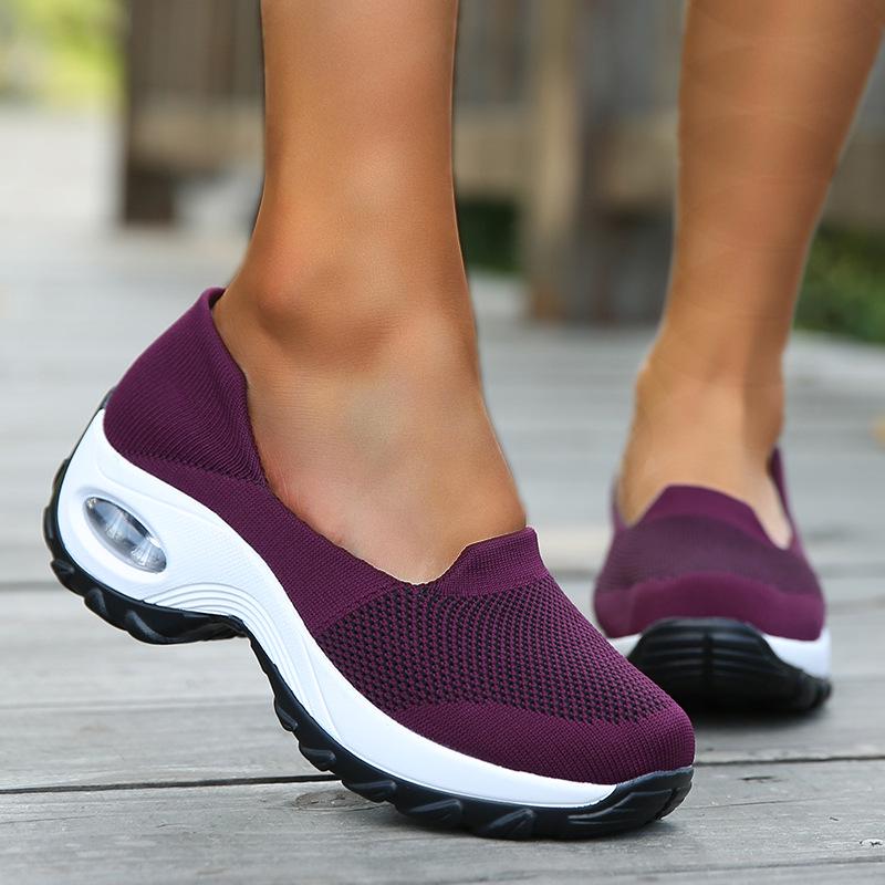 Мода Модные женские сетчатые повседневные туфли с толстой подошвой, качели, студенческие рабочие кроссовки, мягкие качели, женские кроссовки