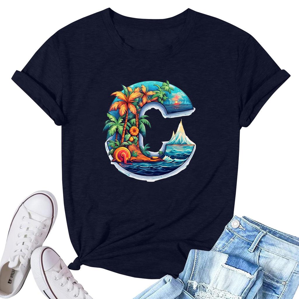 Женская модная повседневная плиссированная футболка с коротким рукавом с принтом