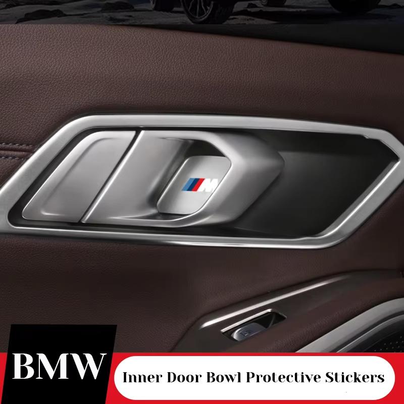 NTSM5 Motorcycle sticker /Car Inner Door Bowl Stainless Steel Protection Cover Stickers For BMW M E90 E60 F30 F10 E39 E36 F20 G30 G20