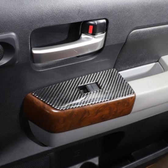 Мягкая карбоновая накладка на панель переключателей стеклоподъемников комплект Подходит для Tundra 2007-2013