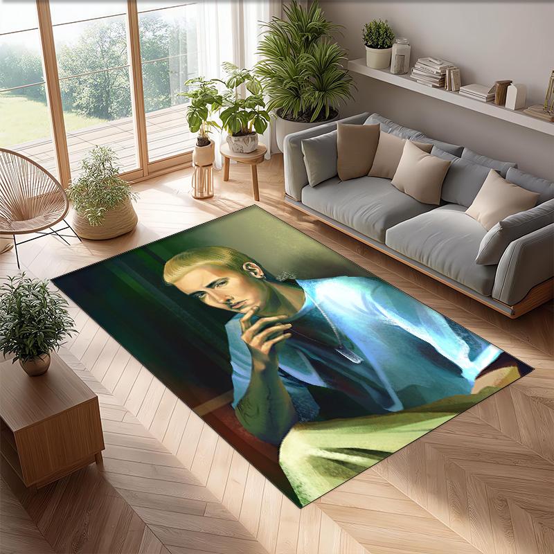 Soft Crystal Velvet Floor Rug,Eminem Anti Slip Decorative Carpet, Plush Area Mat For Indoor Home Decoration