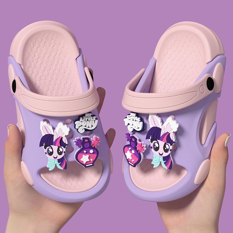 Детские тапочки My Little Pony для девочек, мультяшные, в стиле принцессы, для дома и улицы, нескользящие сандалии