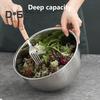 Stainless Steel Salad Bowl with Scale Mark Polished Surface BPA Free Easy To Clean Dishwasher Safe Multifunctional Mixing Bowl